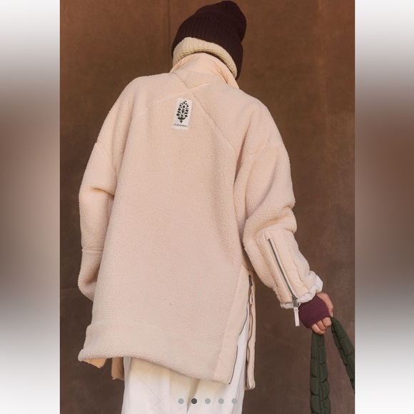 Free People Viewpoint Midi Fleece Sherpa Pink Pearl XL FP MOVEMENT - Picture 1 of 3